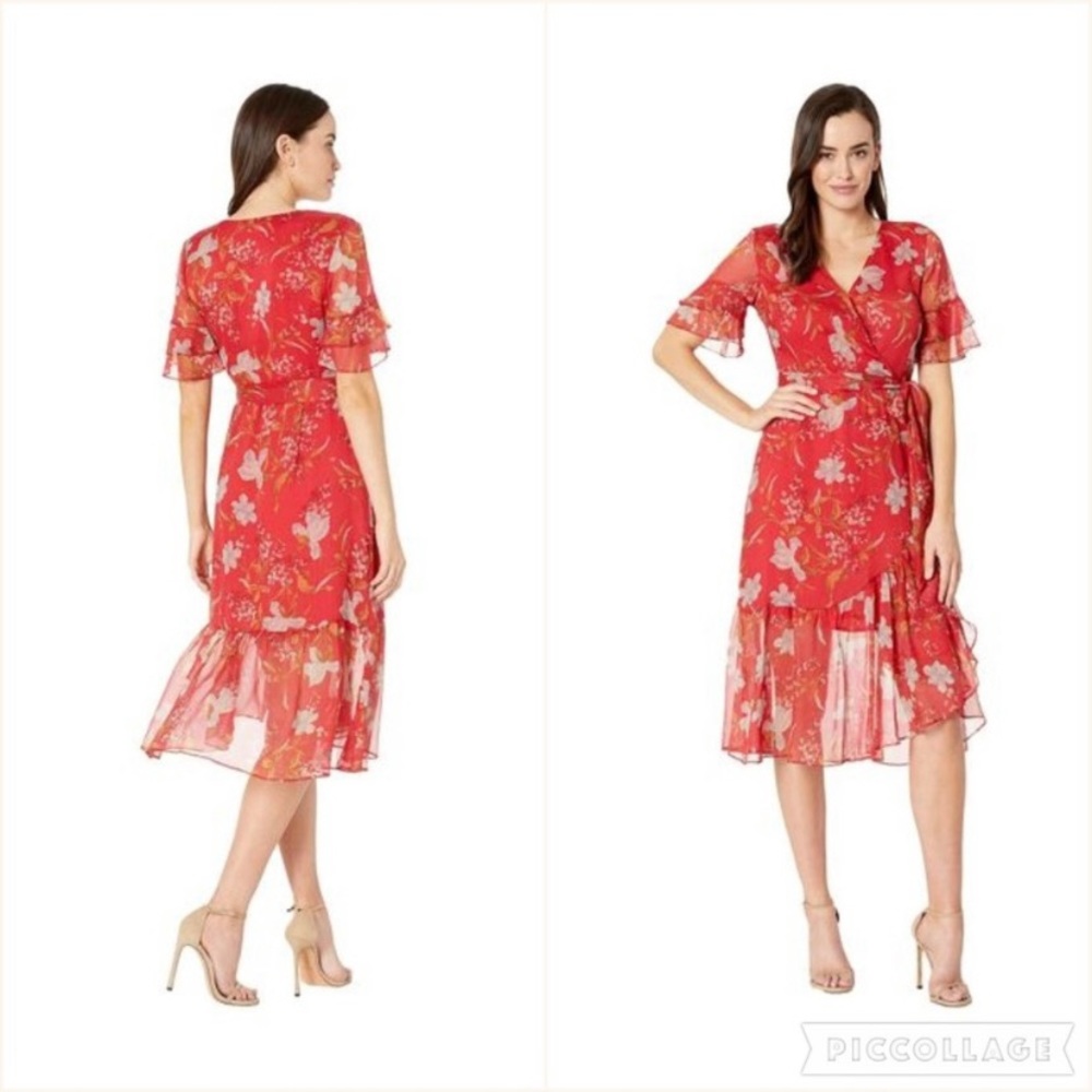 NEW Vince Camuto Oasis Bloom Floral Flowy Midi Dress size 0